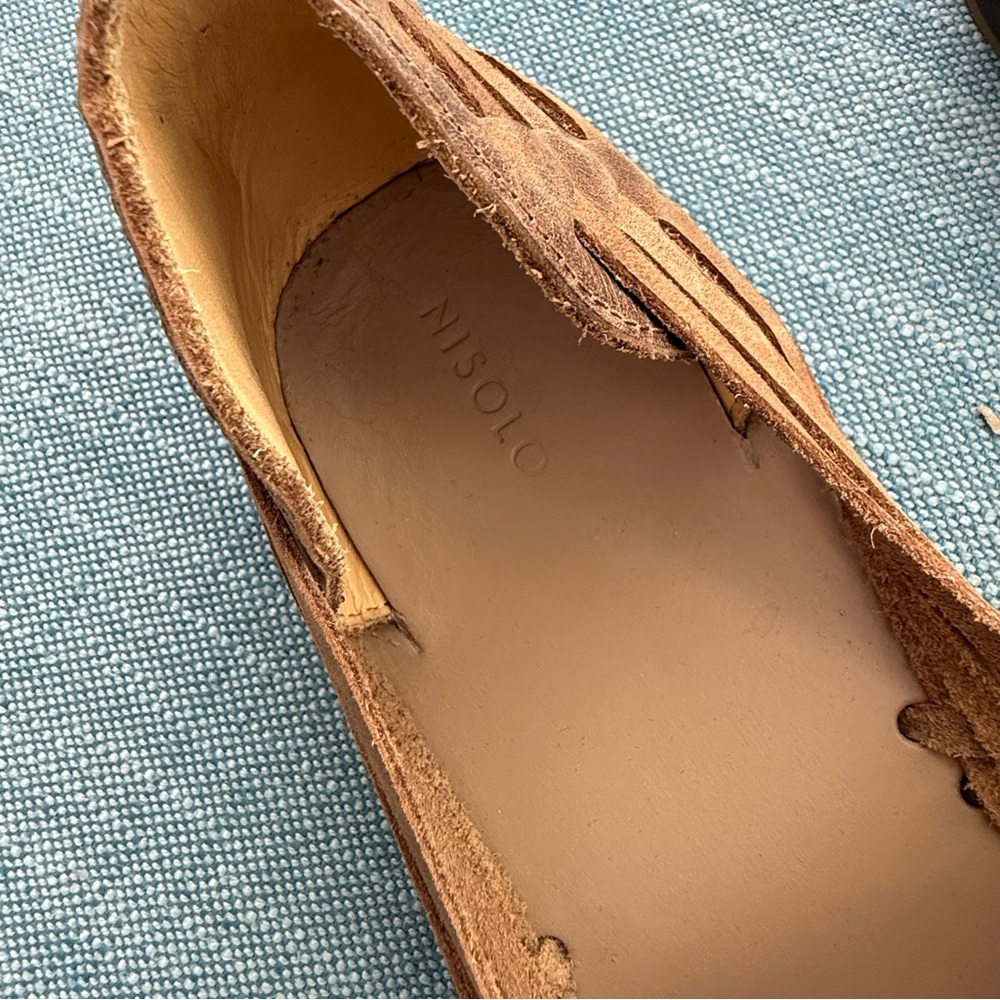 Nisolo Huarache Women's Tan Leather Casual Slip-On Sandals Size 10 - Picture 2 of 4